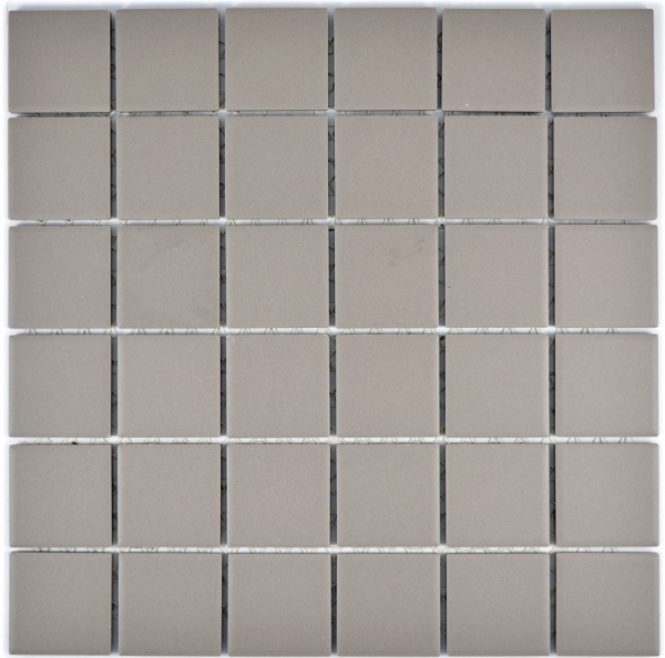 Piastrella di mosaico dipinta a mano in ceramica grigio chiaro non smaltata per lalzatina della cucina MOS14-1202_m