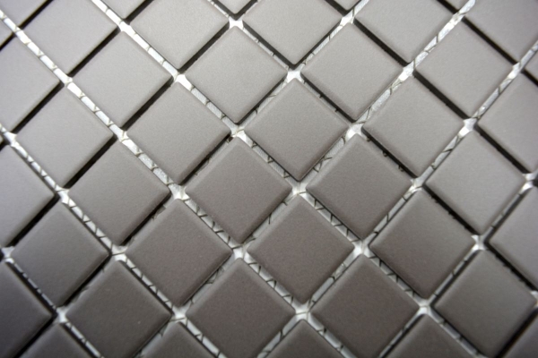 Piastrella di mosaico dipinta a mano in ceramica grigia non smaltata Piastrella per piatto doccia MOS18B-0211-R10_m