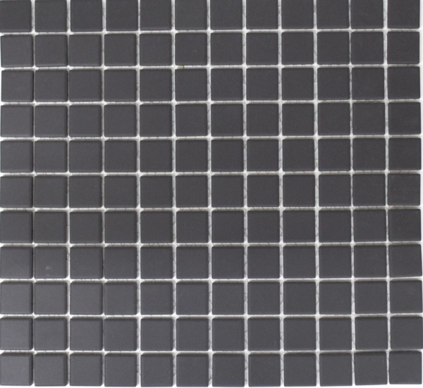 Piastrella a mosaico in ceramica nera non smaltata per piatti doccia MOS18B-0311-R10_f