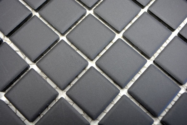 Piastrella a mosaico in ceramica nera non smaltata per piatti doccia MOS18B-0311-R10_f