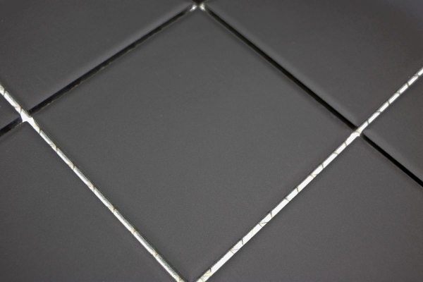 Piastrella di mosaico dipinta a mano in ceramica nera non smaltata per lalzatina della cucina MOS14-CU922_m
