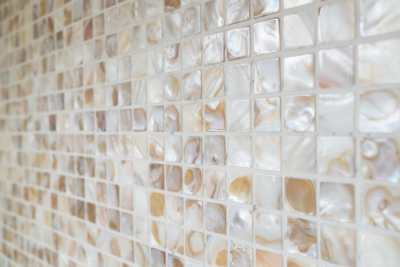 Mosaico in madreperla Mosaico a conchiglia bianco beige chiaro doccia a parete MOS150-SM203