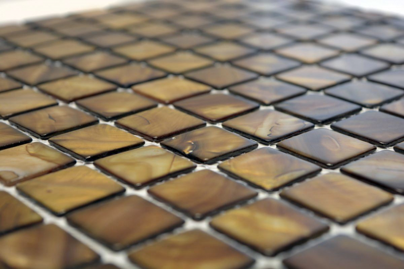 Piastrella a mosaico decorata a mano conchiglia beige-marrone piastrella da parete per bagno MOS150-SM2569_m