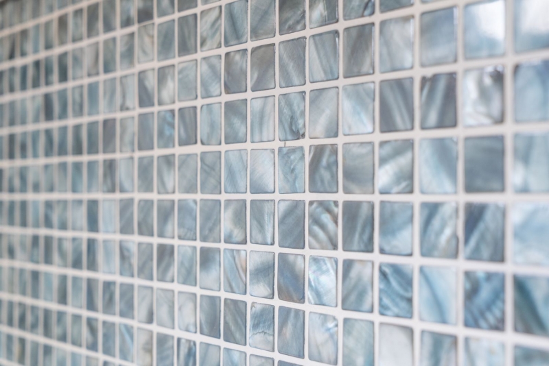 Mosaico in madreperla Mosaico a conchiglia blu grigio Tile backsplash kitchen wallMOS150-SM2582
