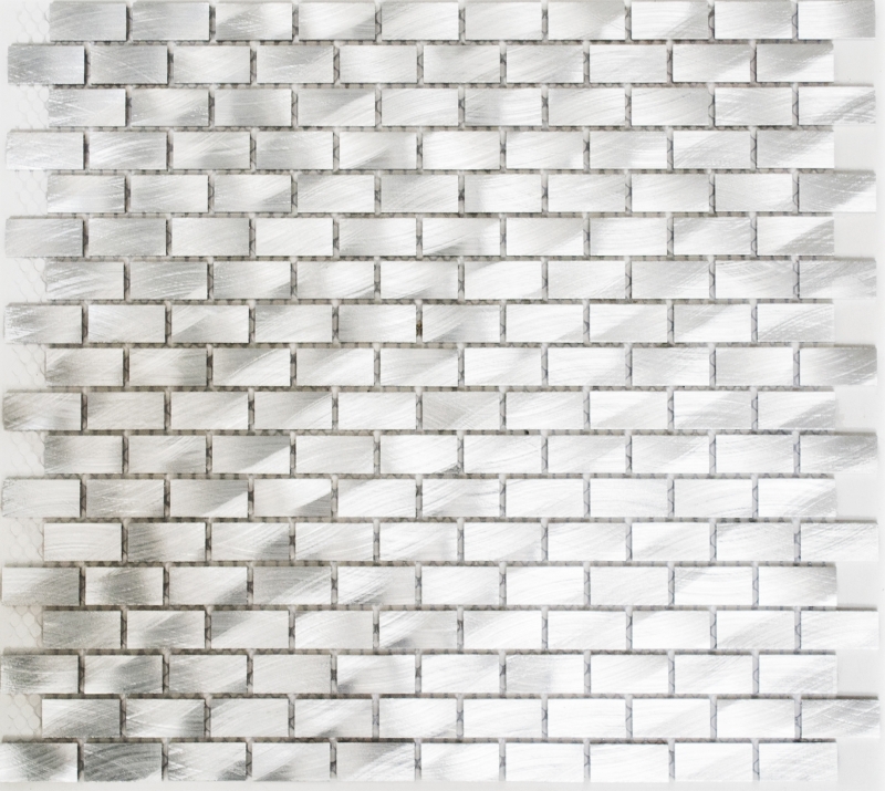 Piastrella a mosaico Alluminio argento Mattone piastrella backsplash parete cucina MOS48-0204
