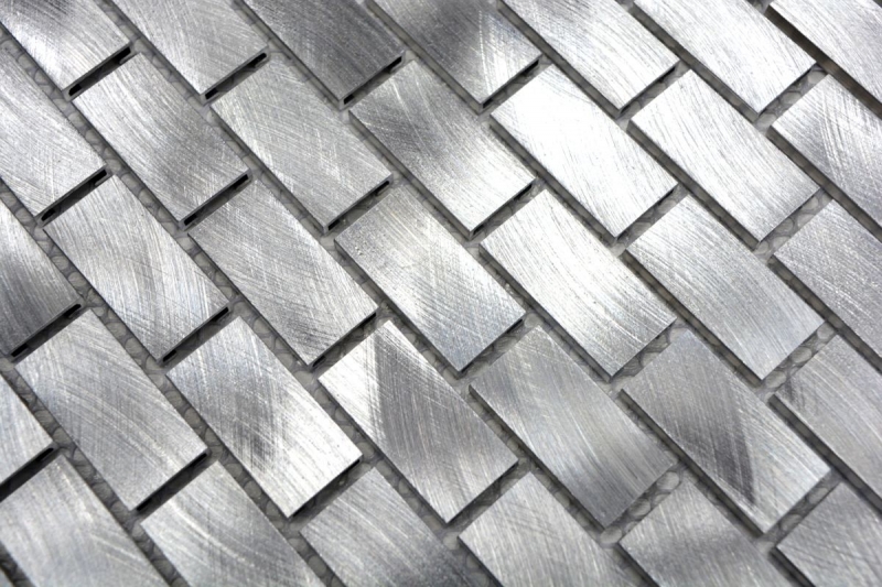 Piastrella a mosaico Alluminio argento Mattone piastrella backsplash parete cucina MOS48-0204