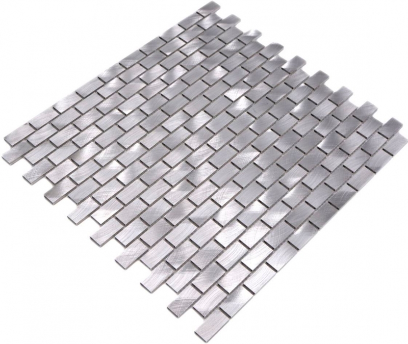 Piastrella a mosaico Alluminio argento Mattone piastrella backsplash parete cucina MOS48-0204