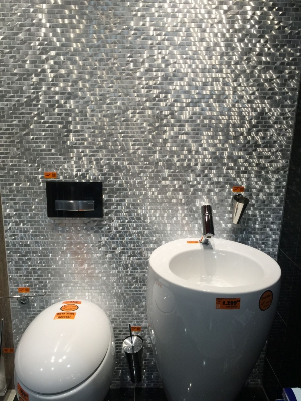 Piastrella a mosaico Alluminio argento Mattone piastrella backsplash parete cucina MOS48-0204