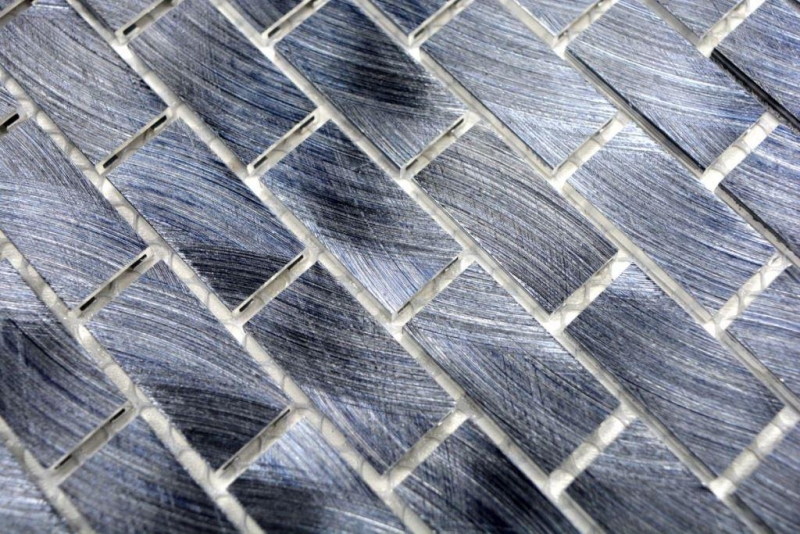 Piastrella a mosaico Alluminio Brick nero Piastrella backsplash parete cucina MOS48-0304