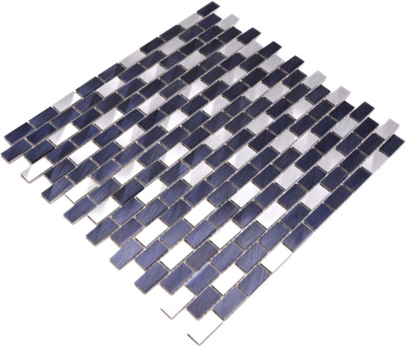 Piastrella a mosaico Alluminio Brick nero Piastrella backsplash parete cucina MOS48-0208