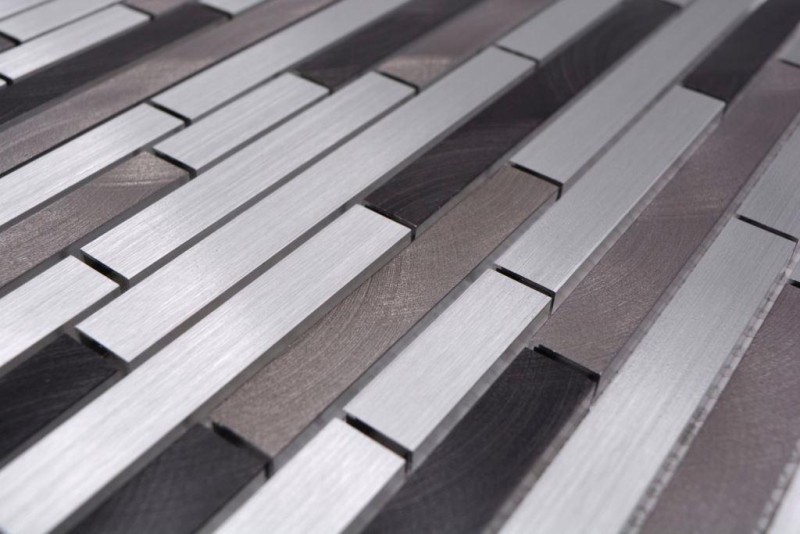 Mosaico alluminio composito grigio nero piastrelle backsplash parete cucina MOS49-0308