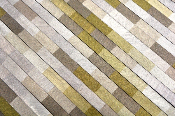 Mosaico dipinto a mano Alluminio marrone chiaro composito Alu Brick spazzolato Luce colorata MOS49-L102L_m