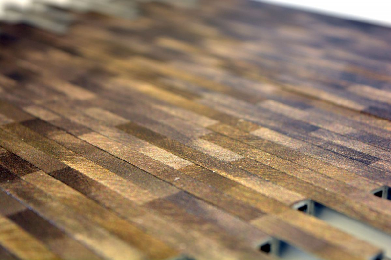 Mosaico dipinto a mano Alluminio marrone composito Alu Brick spazzolato Colore scuro MOS49-L103D_m