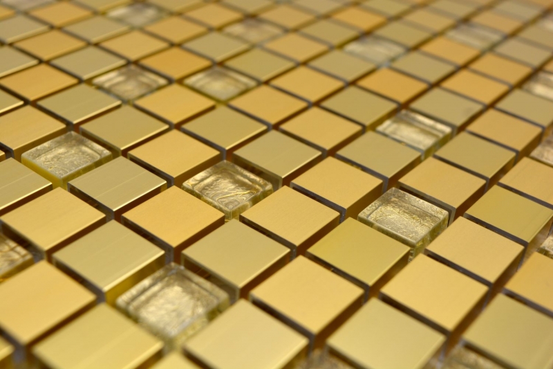 Piastrella di mosaico alluminio vetro mosaico oro backsplash cucina backsplash MOS49-A307