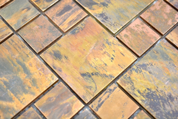 Piastrella di mosaico a mano in rame combinazione rame marrone cucina MOS49-1502_m