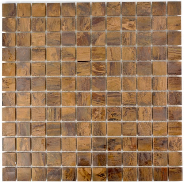 Piastrella di mosaico dipinta a mano rame rame marrone cucina MOS49-1510_m
