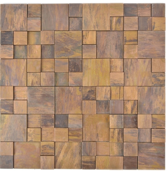 Piastrella a mosaico decorata a mano in rame combinazione con il rame 3D cucina marrone MOS49-1512_m
