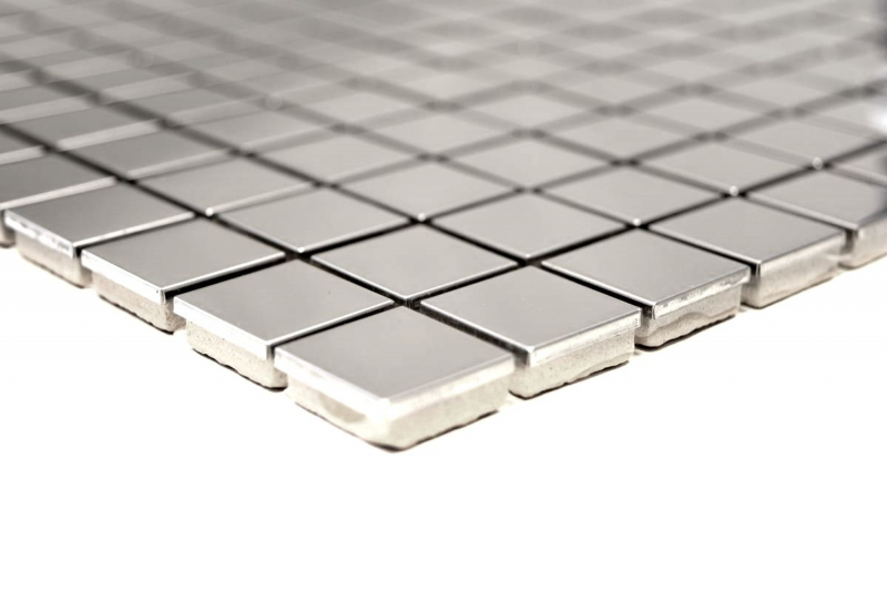 Piastrella a mosaico decorata a mano in acciaio inox argento acciaio spazzolato backsplash cucina MOS129-CE15D_m
