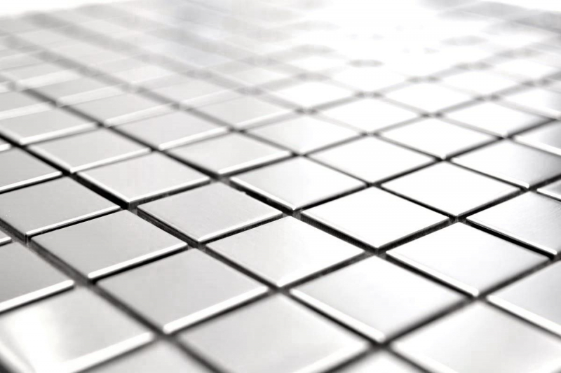 Modello a mano mosaico piastrelle in acciaio inox argento acciaio spazzolato backsplash cucina MOS129-23D_m