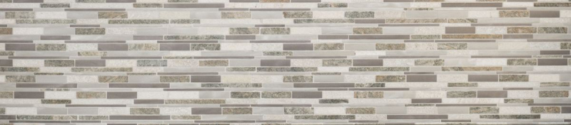 Piastrella di mosaico dipinta a mano quarzite pietra naturale alluminio grigio argento beige chiaro composito MOS49-XSA535_m