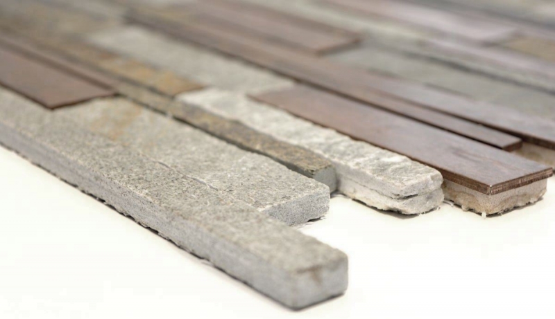 Piastrella di mosaico pietra naturale rame grigio ruggine composito parete rivestimento piastrelle parete backsplash cucina - MOS47-XSK565