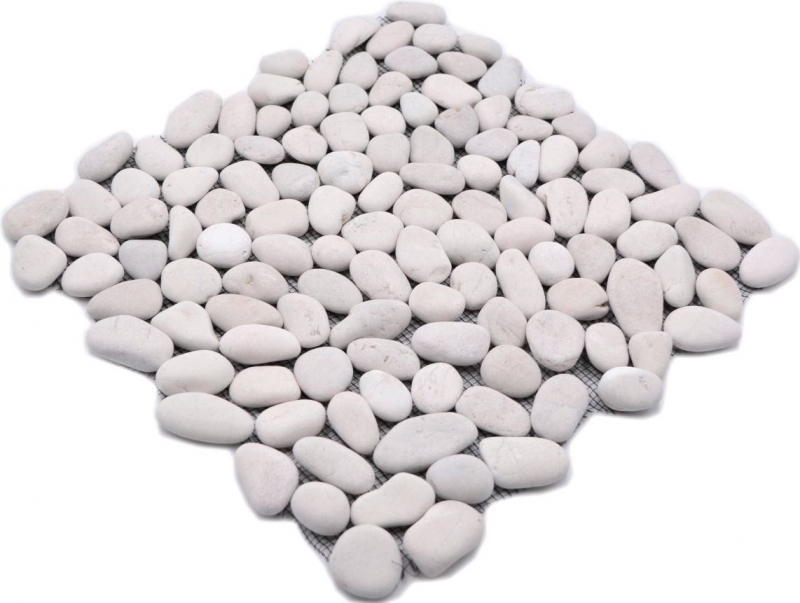 River pebble stone ciottoli ad arco bianco crema avorio piatto doccia parete doccia piastrelle backsplash cucina - MOS30-0102