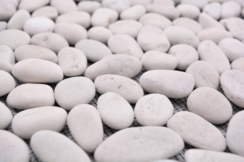 River pebble stone ciottoli ad arco bianco crema avorio piatto doccia parete doccia piastrelle backsplash cucina - MOS30-0102