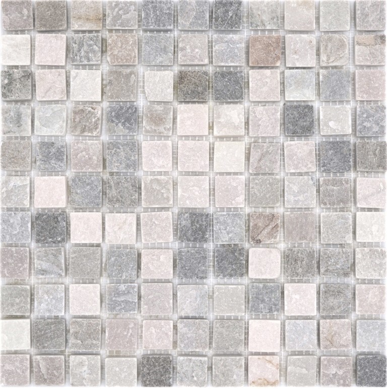 Mosaico in pietra naturale quarzite beige grigio pavimento doccia cucina alzatina doccia - MOS36-0206