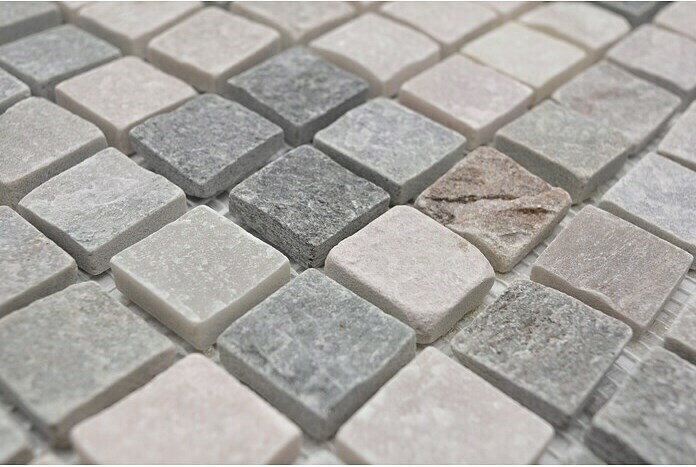 Mosaico in pietra naturale quarzite beige grigio pavimento doccia cucina alzatina doccia - MOS36-0206