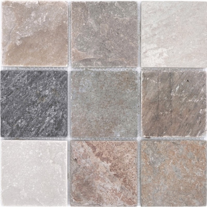 Quarzite pietra naturale mosaico piastrelle beige grigio parete pavimento doccia cucina splashback piastrelle backsplash bagno - MOS36-0210
