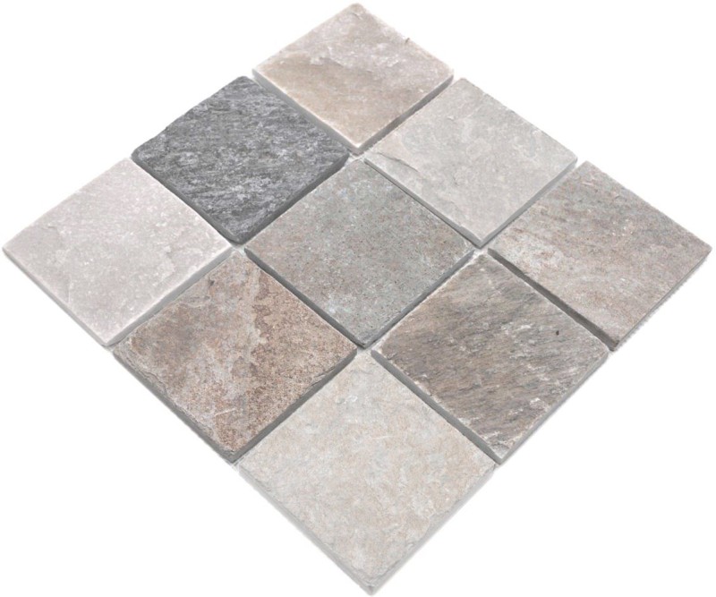 Quarzite pietra naturale mosaico piastrelle beige grigio parete pavimento doccia cucina splashback piastrelle backsplash bagno - MOS36-0210
