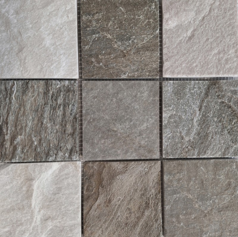 Quarzite pietra naturale mosaico piastrelle beige grigio parete pavimento doccia cucina splashback piastrelle backsplash bagno - MOS36-0210