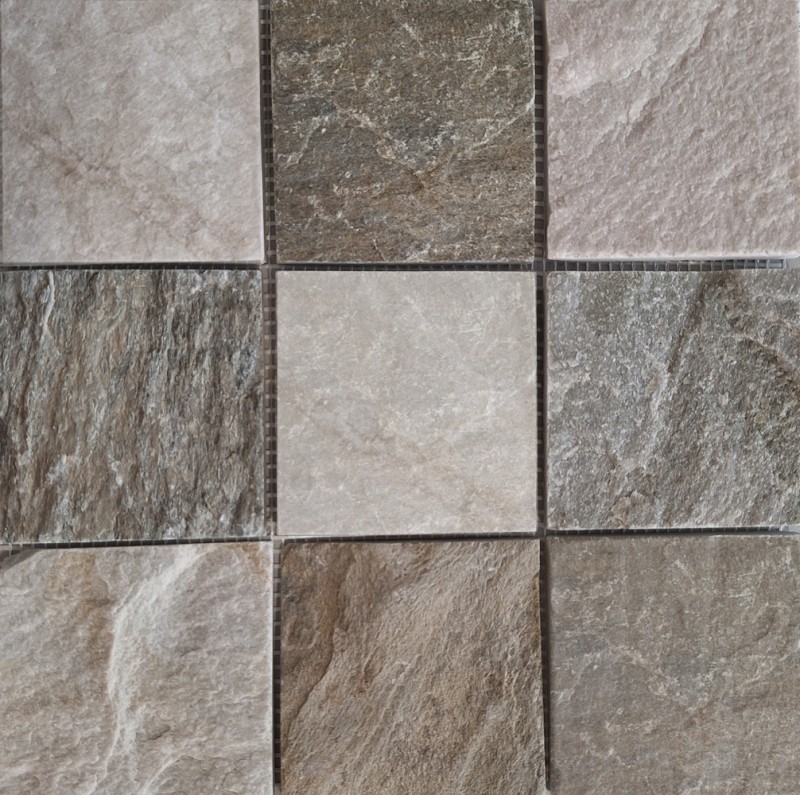 Quarzite pietra naturale mosaico piastrelle beige grigio parete pavimento doccia cucina splashback piastrelle backsplash bagno - MOS36-0210
