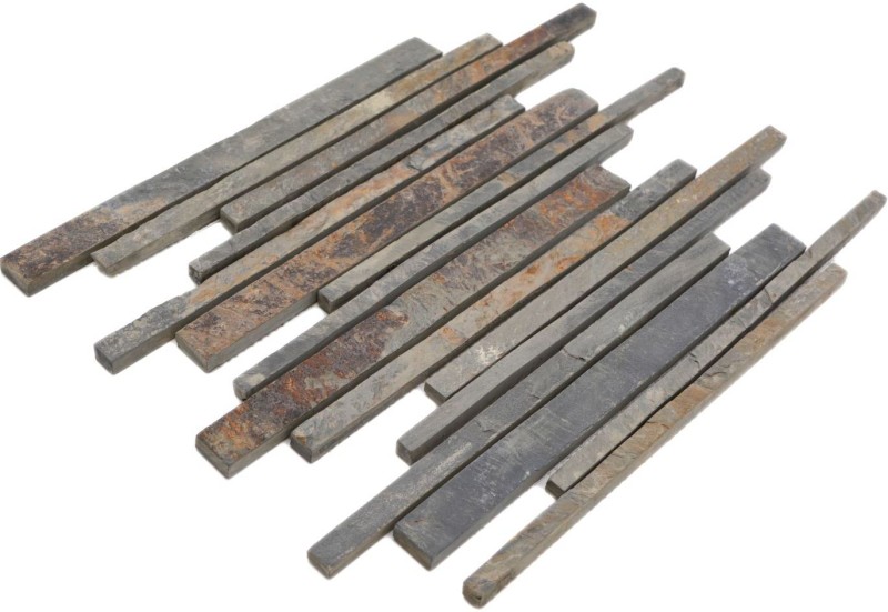 Piastrelle a mosaico ardesia pietra naturale ruggine aste da parete rivestimento muro piastrelle rustiche backsplash - MOS34-S69