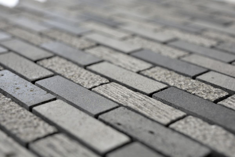 Piastrella di mosaico dipinta a mano Marmo pietra naturale grigio Mattone pietra Incisione cemento MOS40-B49_m