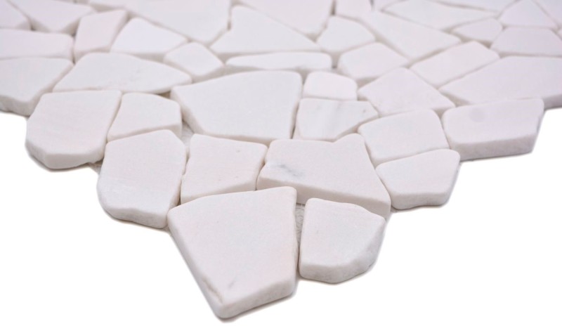 Mosaico di cava di marmo naturale pietra poligonale bianco rivestimento parete backsplash piastrelle cucina piastrelle - MOS44-0102