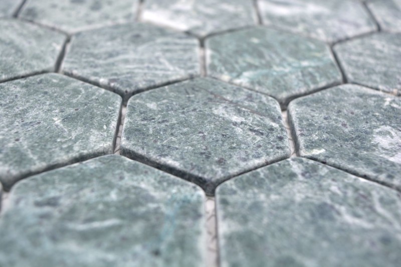 Campione a mano piastrelle di mosaico marmo pietra naturale esagono marmo verde MOS44-0210_m