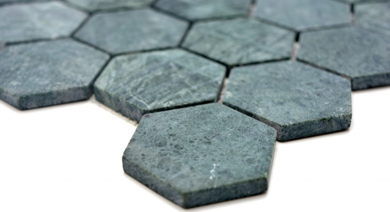 Campione a mano piastrelle di mosaico marmo pietra naturale esagono marmo verde MOS44-0210_m