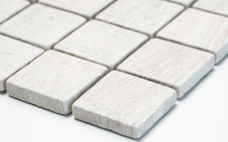Piastrella di mosaico dipinta a mano marmo pietra naturale grigio strisce grigio MOS42-0204_m
