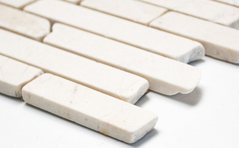Piastrella a mosaico Marmo Pietra naturale bianco Brick Botticino Anticato Alzatina per cucina MOS40-0102_f