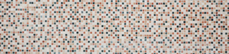 Piastrella di mosaico in marmo pietra naturale crema beige rosso verde casuale MOS38-1204_f