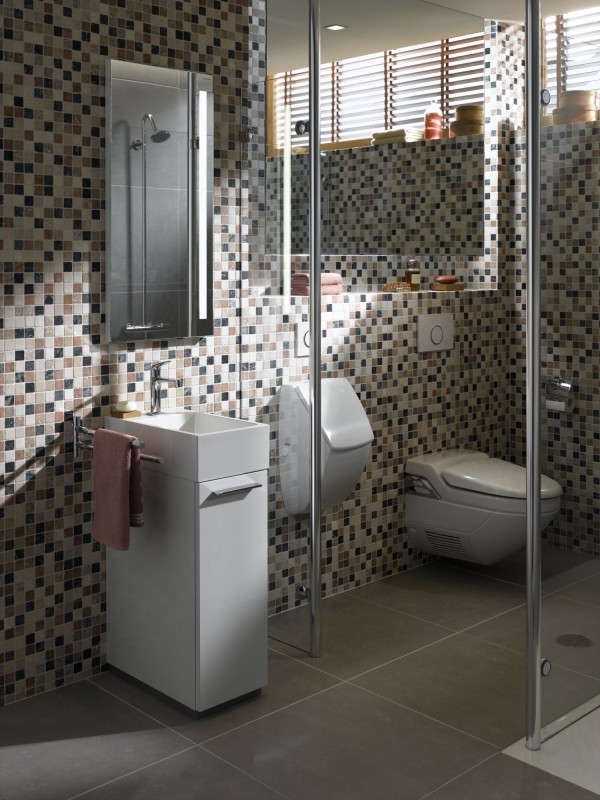 Piastrella di marmo a mosaico in pietra naturale crema beige rosso verde casuale schermo doccia - MOS42-1204