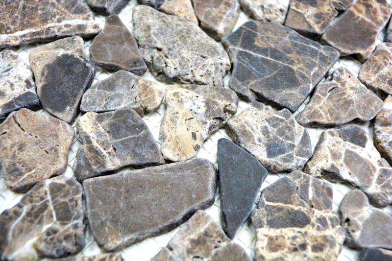 Piastrella di mosaico in marmo pietra naturale di cava Ciot Impala marrone fiammato MOS44-1306_f