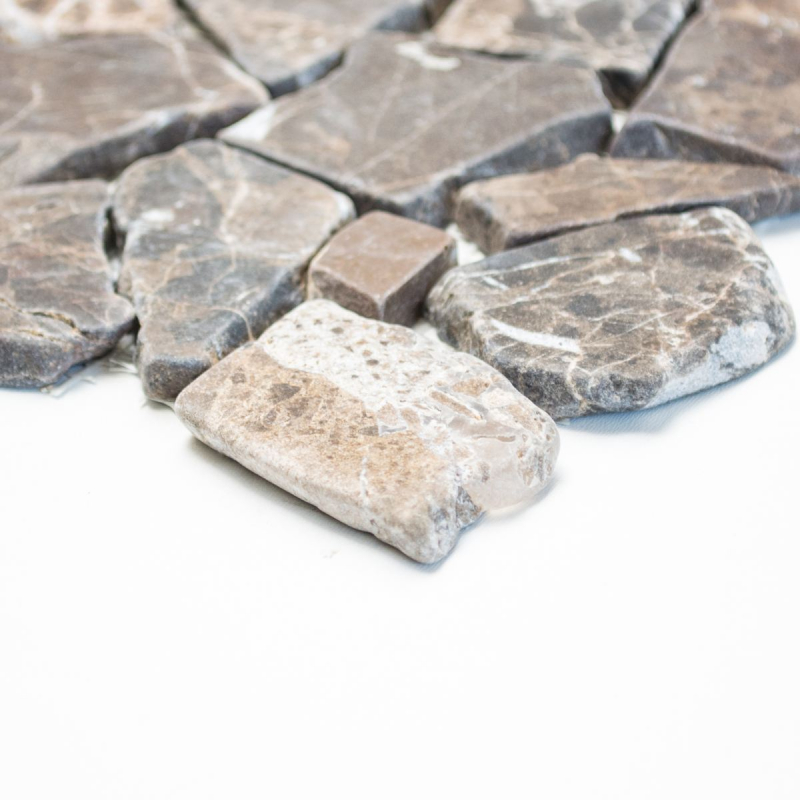 Piastrella di mosaico in marmo pietra naturale di cava Ciot Impala marrone fiammato MOS44-1306_f