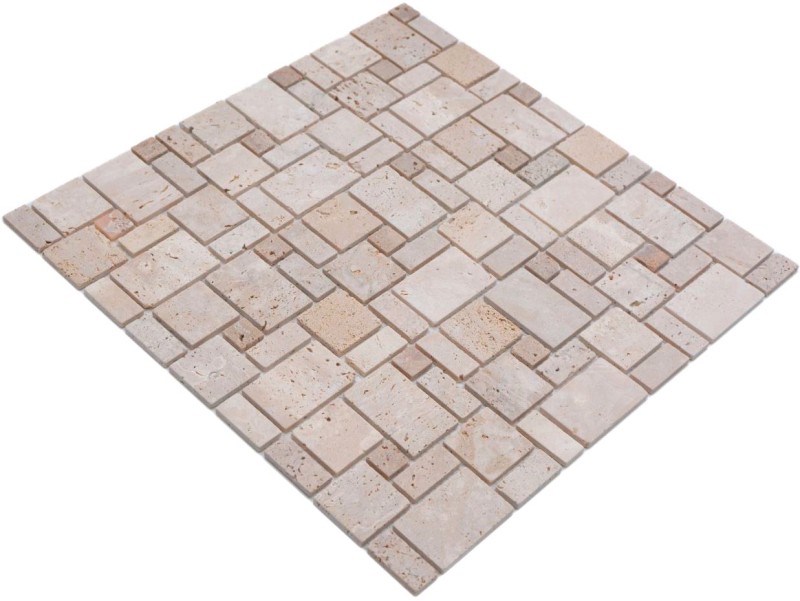 Travertino mosaico piastrelle terrazza pavimento pietra naturale beige marrone backsplash cucina piastrelle bagno - MOS43-1212-15