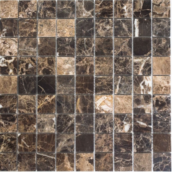 Piastrella di mosaico dipinta a mano Marmo pietra naturale Impala marrone lucido MOS42-1306_m