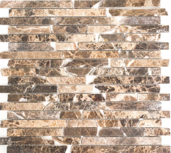 Piastrella di mosaico dipinta a mano marmo pietra naturale Brick Impala marrone lucido MOS40-1306_m