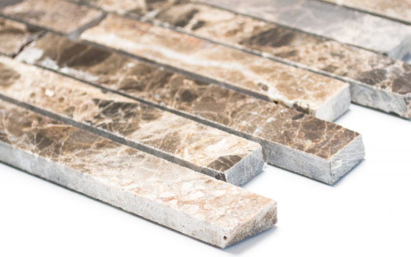 Piastrella di mosaico dipinta a mano marmo pietra naturale Brick Impala marrone lucido MOS40-1306_m