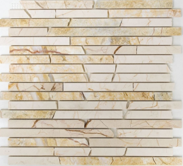 Piastrella di mosaico Marmo pietra naturale Mattone dorato crema struttura lucida MOS40B-2807_f