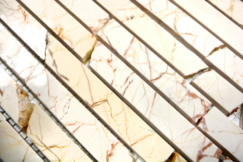 Piastrella di mosaico Marmo pietra naturale Mattone dorato crema struttura lucida MOS40B-2807_f